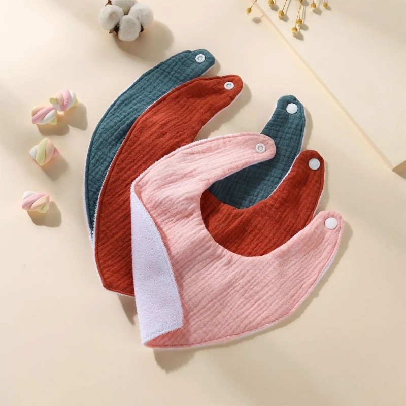 New Autumn Winter Thicken Baby Bibs Cotton Plush Newborn Feeding Triangle Bib Burp Cloths Super Absorbent Baby Saliva Towel