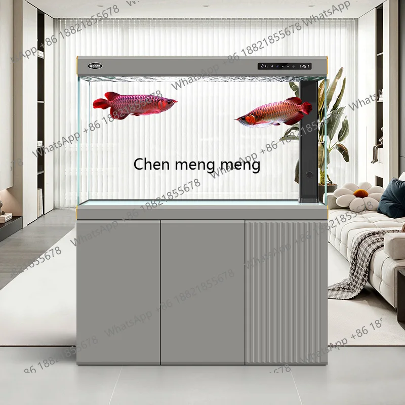 Living room new ultra-white glass large aquarium household floor dragon fish tank goldfish tank