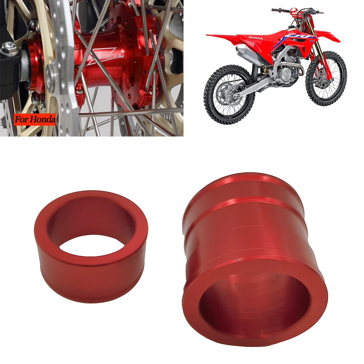 

CNC Front And Rear Wheel Hub Spacers Suit For HONDA CR125 CR250R CRF250R CRF250X CRF450R CRF450X 2004-2017 2018 2019 2020 2021