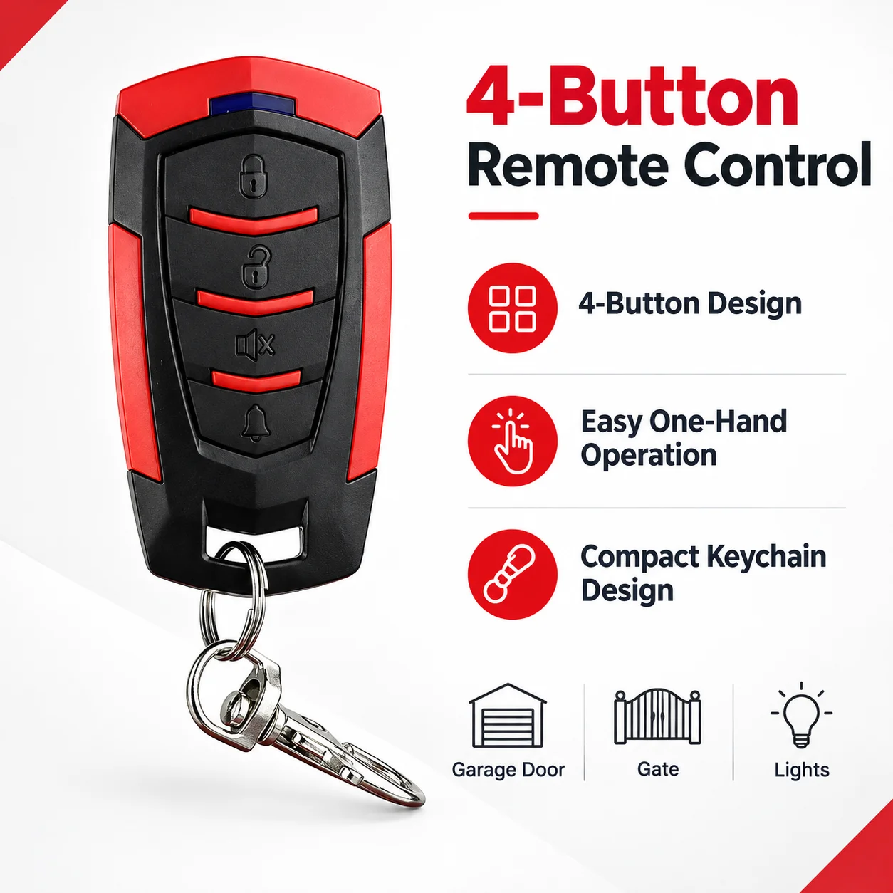 433MHz Duplicator Wireless Remote Control Copy Code 4 Buttons RF Transmitter Clone for Electric Gate Garage Door Light Smar Home