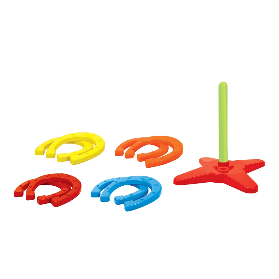 เกมโยนห่วงพลาสติกรูปตัวยูสำหรับเด็ก ของเล่นสนุกๆ กีฬาในร่มและกลางแจ้ง สำหรับเด็กและผู้ปกครองเล่นกัน