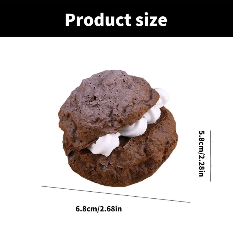 

Artificial Puff Bread Model for Shop Display Decoration Realistic Matcha Chocolate Creamy Fruit Puff Bread Model
