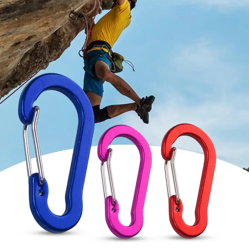 6Pcs Convenient Climbing Buckles Anti Fade Hanging Backpack Corrosion Resistant High Hardness Bright Color Carabiners