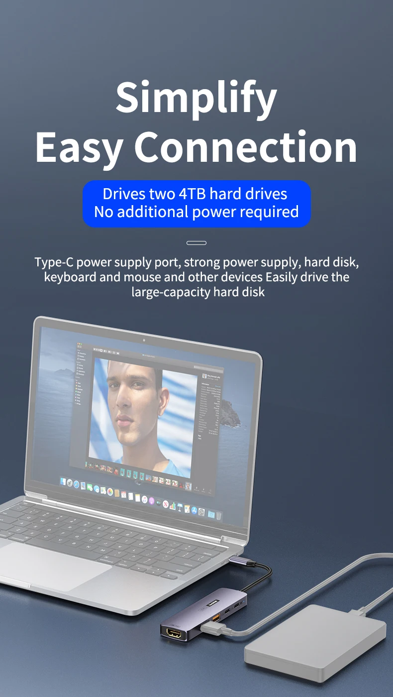 

Aluminum Alloy Type-C USB 3.2 10Gbps High-Speed Docking Station PD100W Fast Charging Hub for Smartphones Tablets and PC Laptop