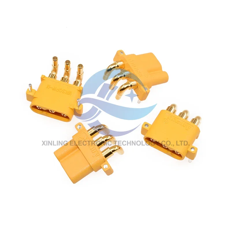 MR30PW-F/M three-core horizontal bent foot male/female connector Aircraft model battery motor model electrical adjustment plug