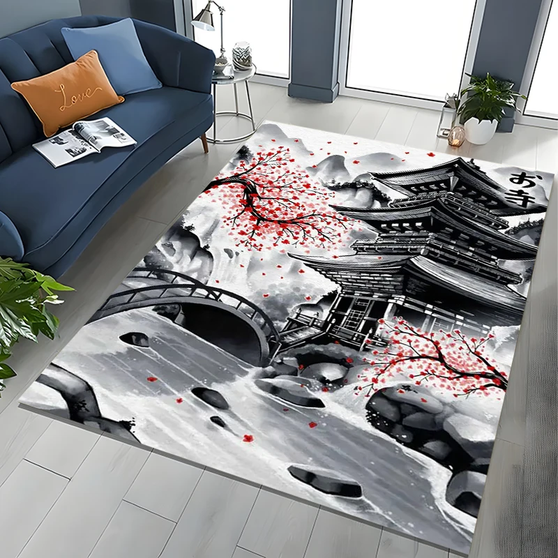 

Japanese Duel Samurai HD Printed Area Carpet for Living Room Home Decor Sofa Table Kids Rug Anti Slip Chair Lounge Floor Mat