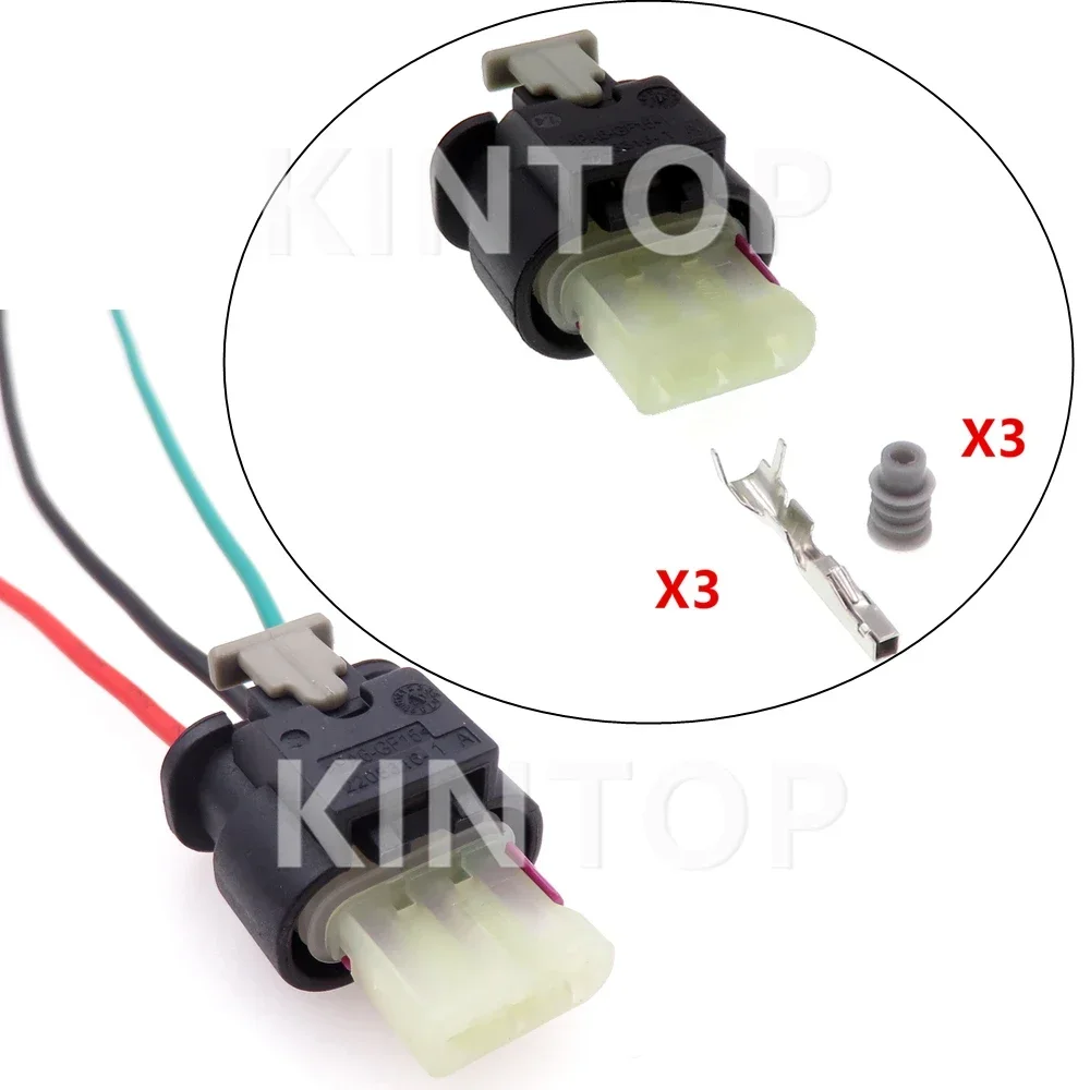 

1 Set 3 Pins 2208316-1 Car Waterproof Wire Connector AC Assembly For VW 2-1718644-1 Audi Auto Sensor Electric Wiring Socket