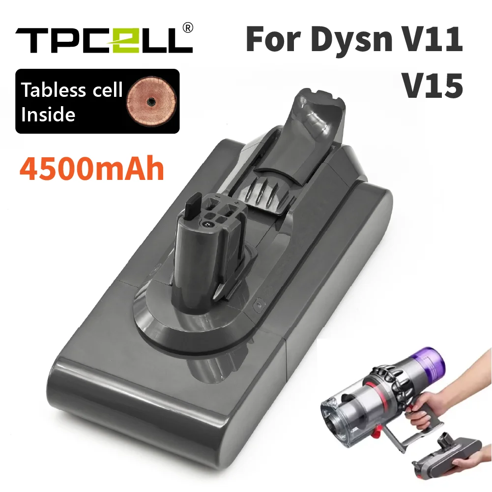 

TPCELL для Dyson V11/V15, съемный аккумулятор, 4,5 Ач, совместимый с ячейком TABLESS V11 Absolute V11 Animal V11, пушистый дополнительный пылесос