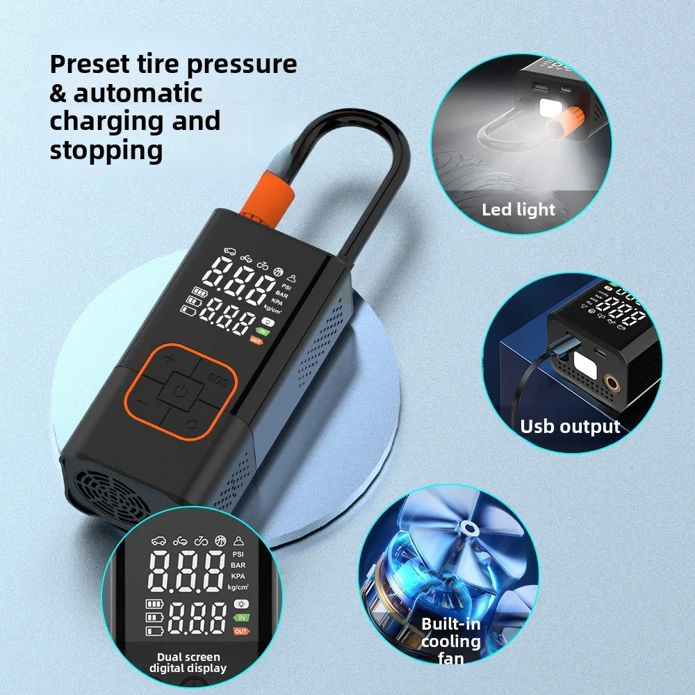 

AeroVolt Pro Inflator - Cross-Border Smart Pump with Dual Digital Gauges for SUV/Bicycle Tires