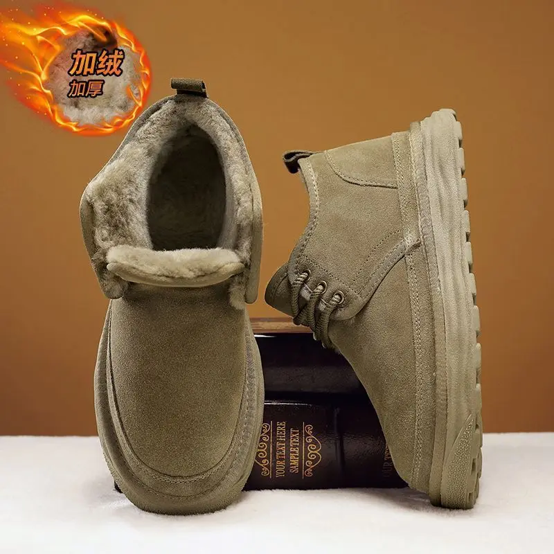 Green Men Boots Casual Motorcycle Winter Shoes Waterproof High Top Sneakers Luxury Wear-resistant Work Boots Tactical Boots
