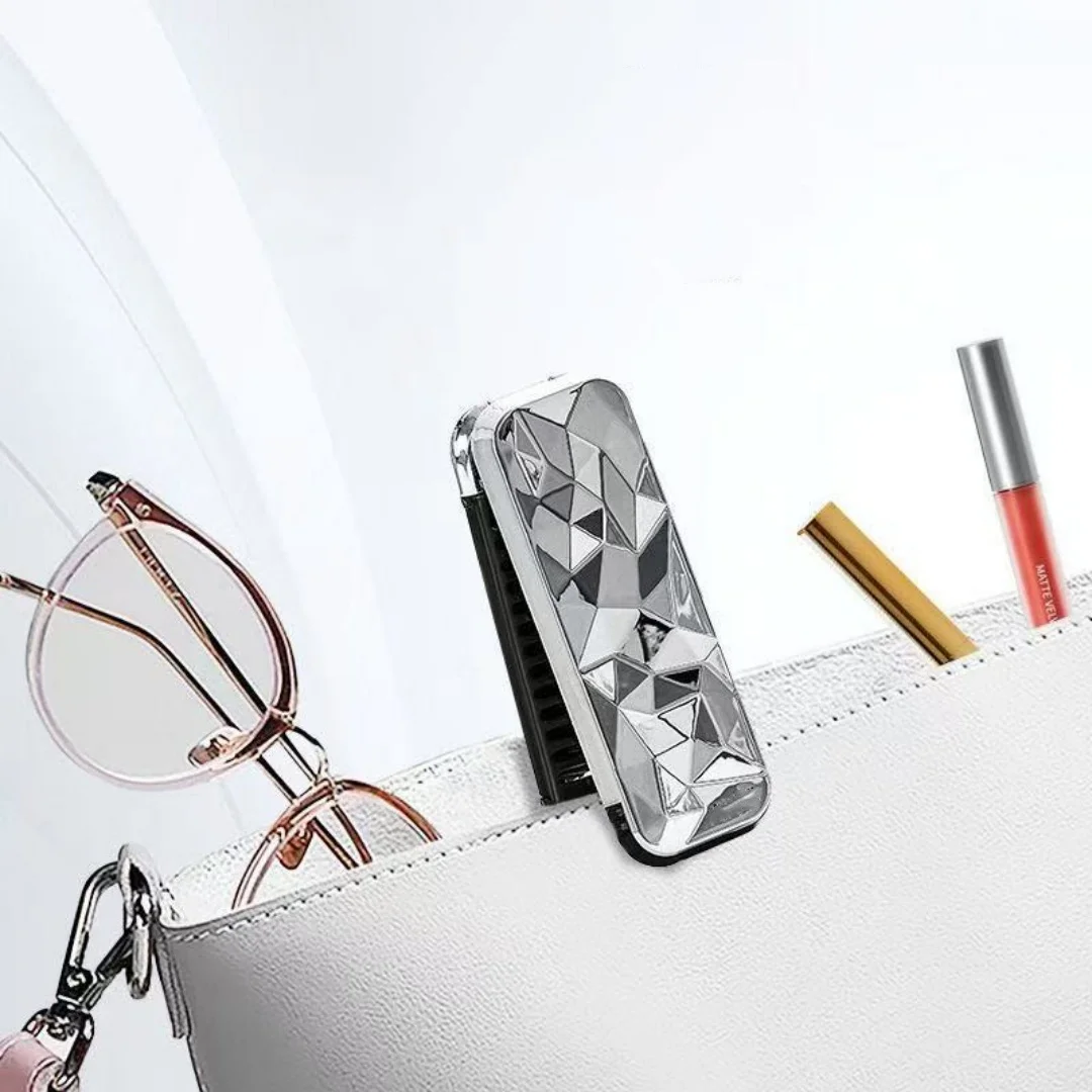 Foldable comb, fluffy hair massage comb, head meridian cushion comb, multifunctional portable makeup mirror, 2-in-1 mirror comb