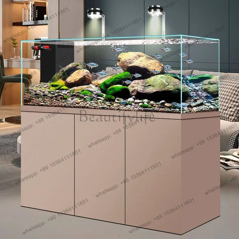Tank A Complete Set of Bottom Filter Fish Tank Living Room Household Medium and Large Aquarium Vertical Floor Against The Wall