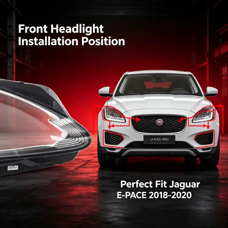 Moggic Clear Headlight Lens Shell For E-PACE 18-20 Front Headlamp Transparent Replacement Parts