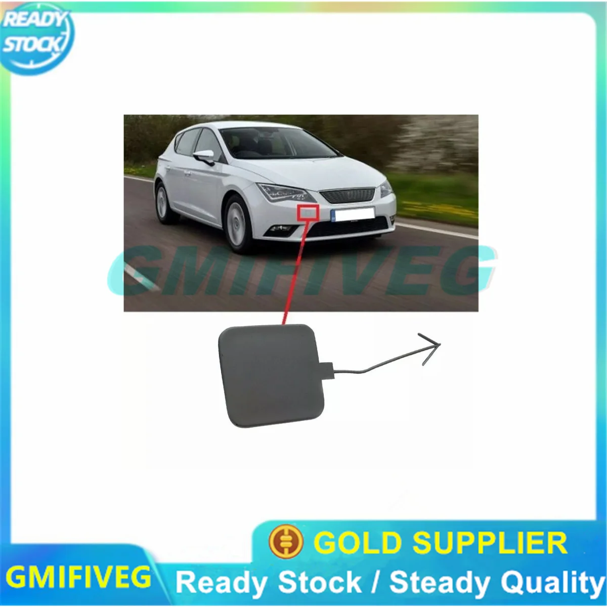 For Seat Leon & Leon SC ST 5F 1.2 1.4 1.6 2.0  2012-2020 Front Bumper Flap Lid Tow Towing Hook Eye Cover OE# 5F0807241