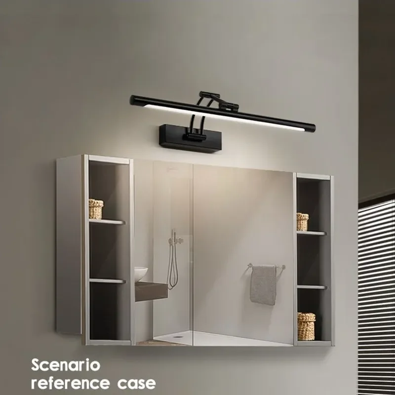 LED Nordic Bathroom Mirror Wall Lamp Metal Foldable Cabinet Bedroom Sconce Lighting Fixture Simple Modern Dressing Table Lustre