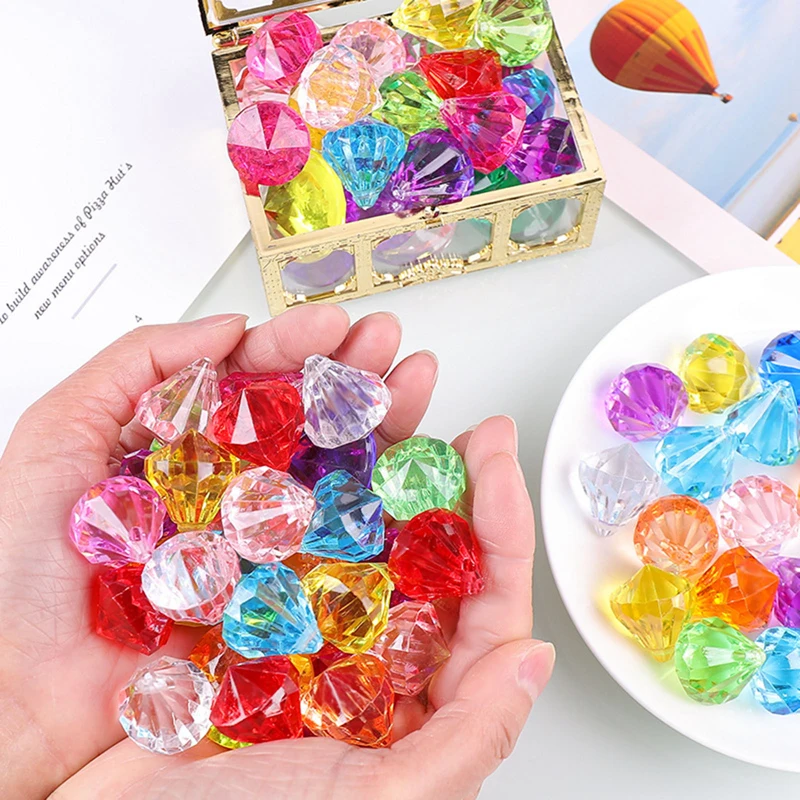 Pirate Treasure Jewels Acrylic Diamonds Gems 25MM Birthday Party Give Away Gifts For Children Toys