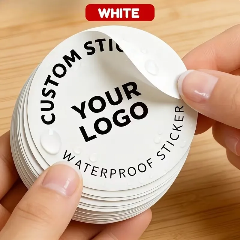 Custom Sticker Strong Sticky Backing, Personalized Round Sticker with Image, Text, Logo for Business, Wedding, Gifts, Promotions