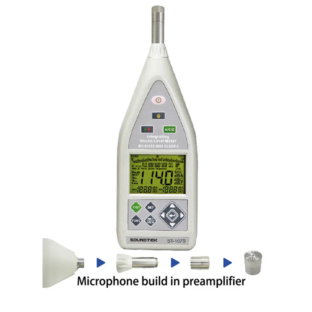 

2026 Tenmars ST-107S Digital Class 2 Integrating Sound Level Meter Noise Tester 30-130dB