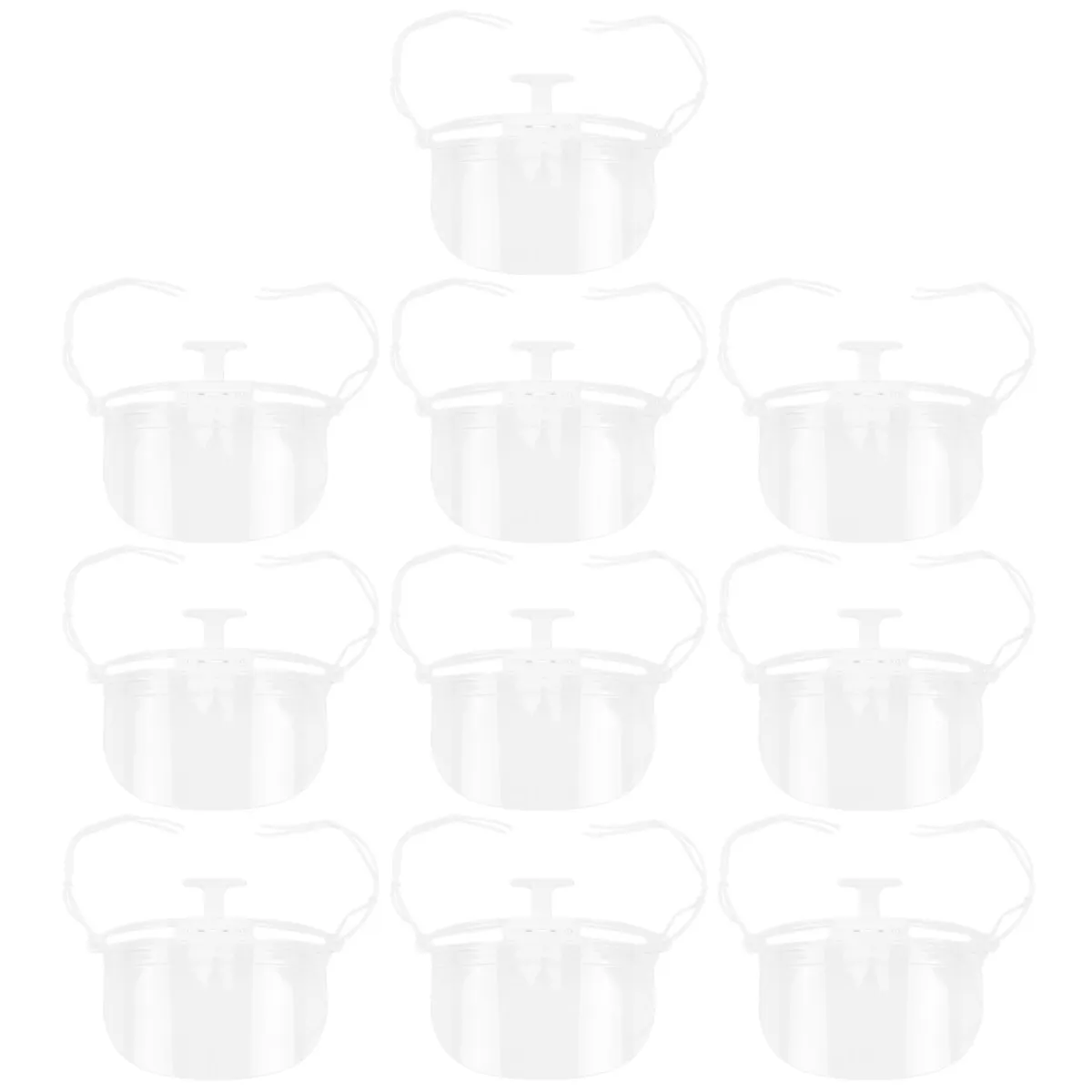 

10Pcs Transparent Anti-Fog Plastic Face Mask Lightweight Reusable for Restaurant Hotel Catering Kitchen Safety