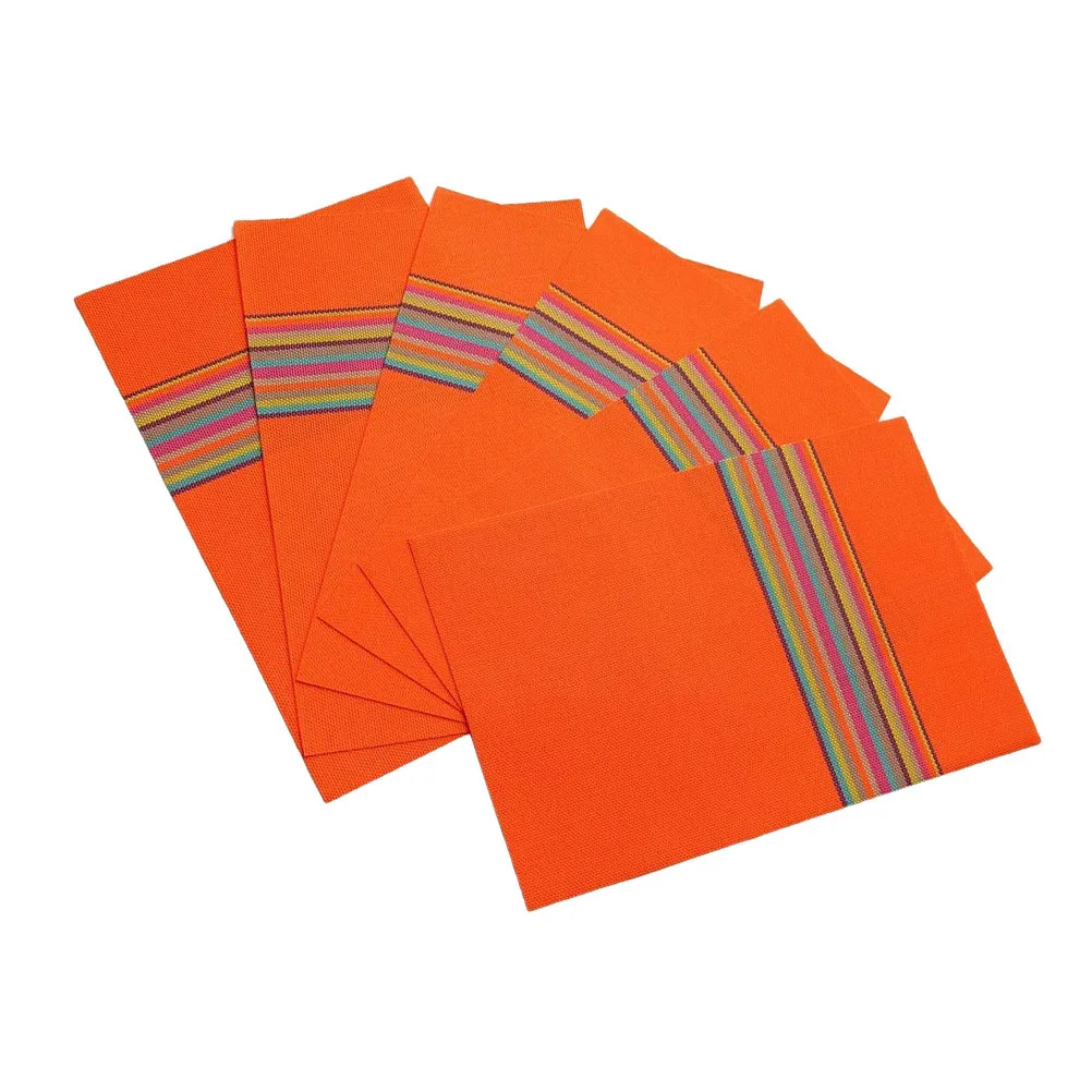 

6Pcs Home Placemats Foldable Water Resistant Wear-Resistant Table Mat Stylish Decoration for Daily Dinner Gathering