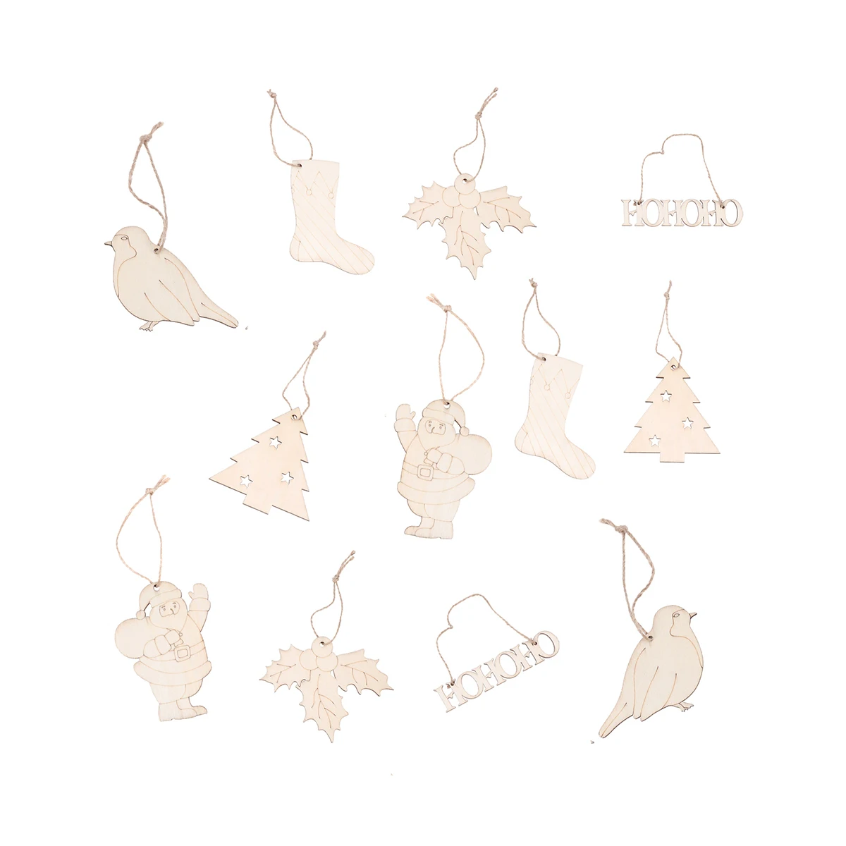 

10 Pcs Christmas Decorations Hanging Wooden Tag Pendant for Disc Tree Child