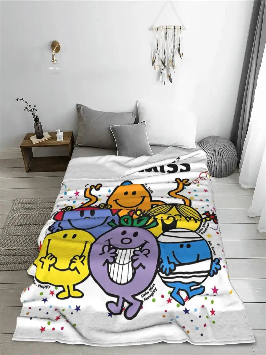 Mr MMen كارتون غامض رمي بطانية UltraSoft xcm مثالية للمنزل أريكة الفندق التصميم الإبداعي شخصيات MMiss الصغيرة