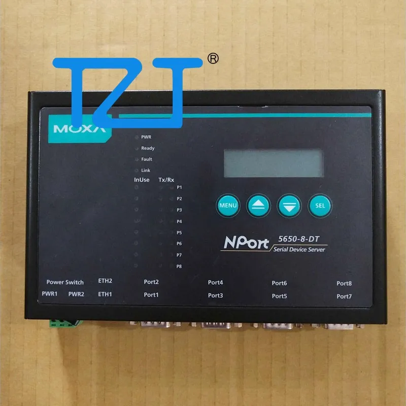 TZT MOXA NPort 5650-8-DT 8-Port Serial Server Support Wall-mount and Guide-rail Installation with DB9 Pin Connector