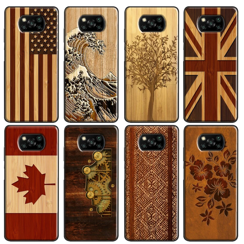 Bamboo Wood Pattern Print For POCO X3 Pro X4 X3 GT M3 M4 F3 Case For Xiaomi 11T Pro 10T 12 X Mi 11 Lite Back Cover