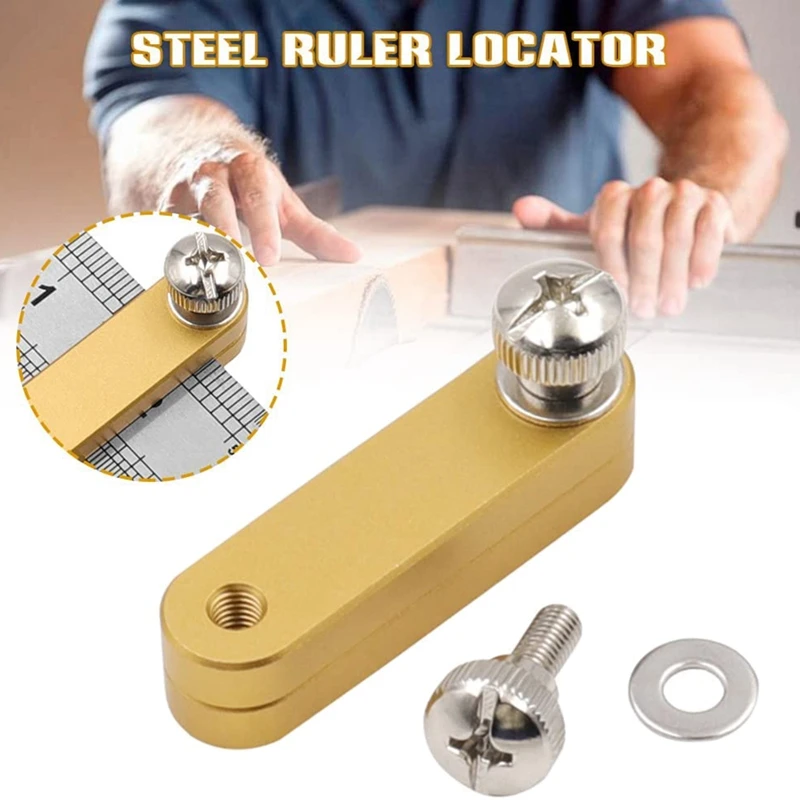 2Pcs Center Scriber Marking Tool Stainless Steel Ruler Positioning Block Scale Woodworking Tools