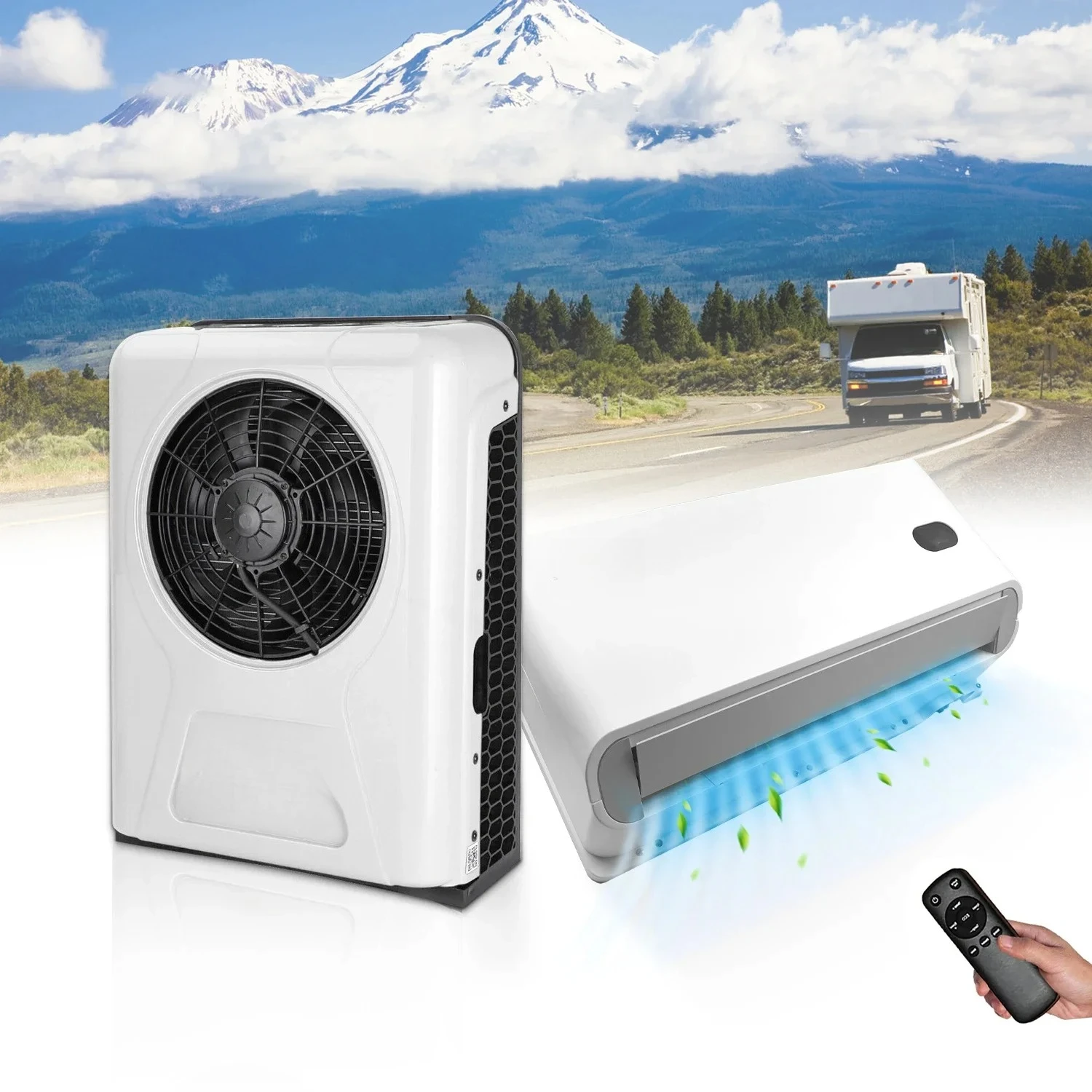 Aire acondicionado con batería para camiones 12000 Btu Split Ac se adapta a semi camión debajo del banco y furgoneta otro sistema de aire acondicionado