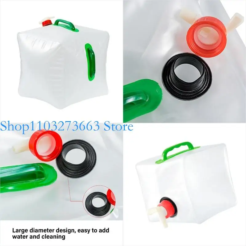 

R6FE Light weight Folding Water Bucket Foldable Water Container with Tap Leakproof Water Storage Bags Space Saving