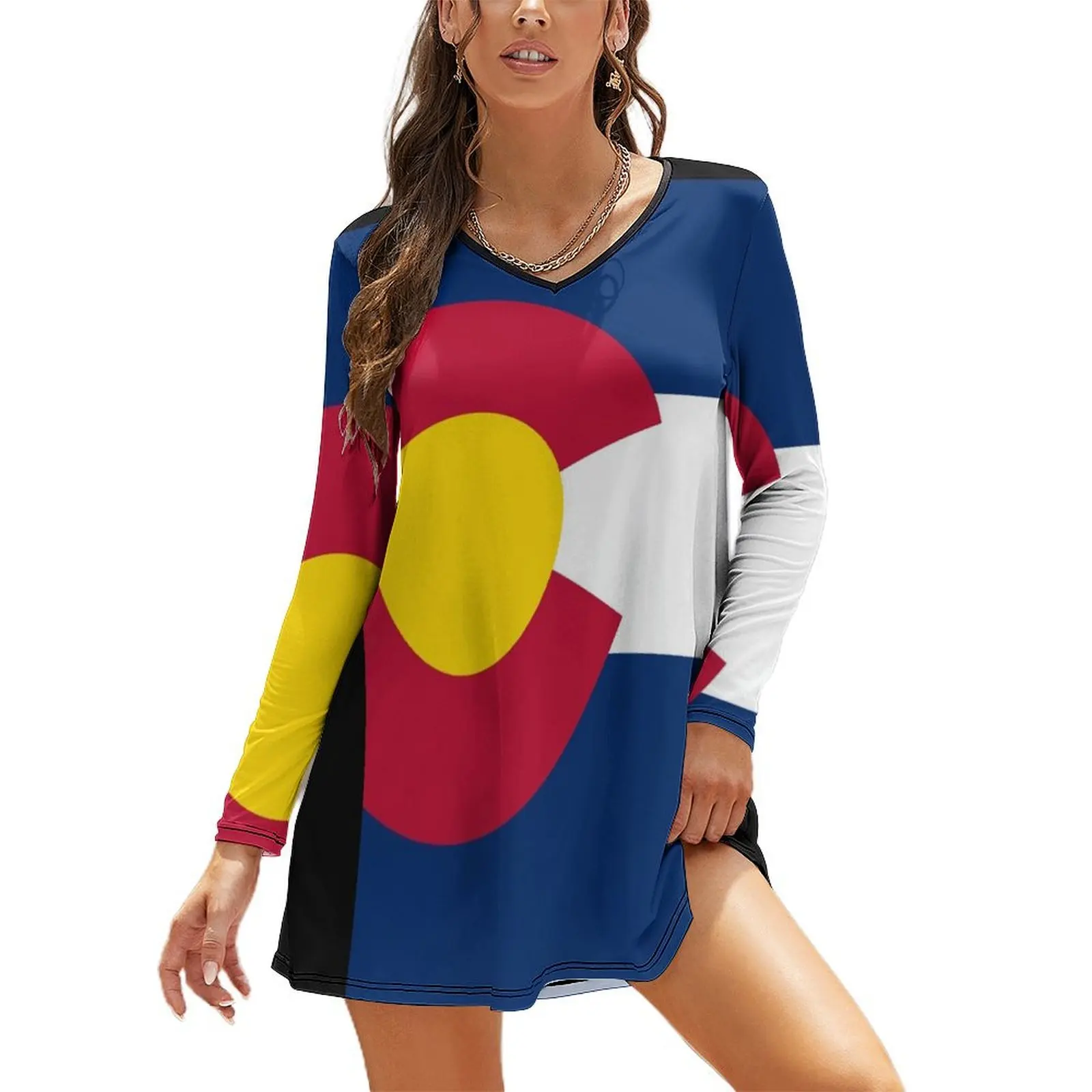 Colorado lang ärmel ige lose Kleid Frauen Sommer langes Kleid Kleid Party Nacht