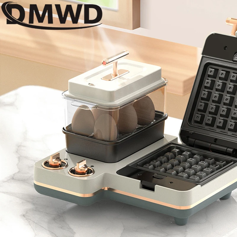 Multifunction Breakfast Machine Sandwich Maker Toaster Cake Donut Waffle Oven Grill Pasta Noodles Cooker Hot Pot Eggs Frying Pan