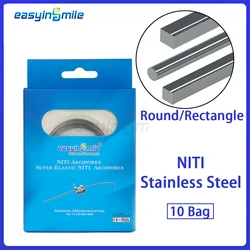 10Bag Dental archwires stainless steel NITI super elastic orhto arch wires natural round 012/14/16/18