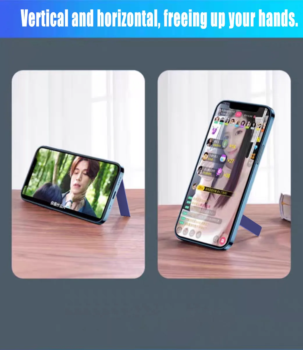 Ultradünner, zusammenklappbarer Telefonhalter aus Metall, Legierung, unsichtbarer Rücken, Handy-Desktop-Halter, tragbarer Handy-Ständer mit mobiler Unterstützung – Detail 8