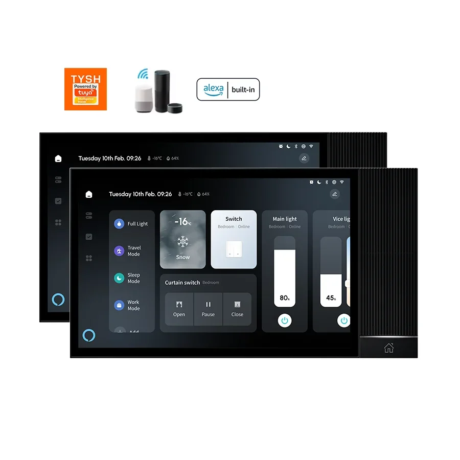 TYSH 8 Inch Tuya Smart Control Panel Zigbee Gateway Full House Control Alexa Voice Control Android OS IPS Display For Home Use