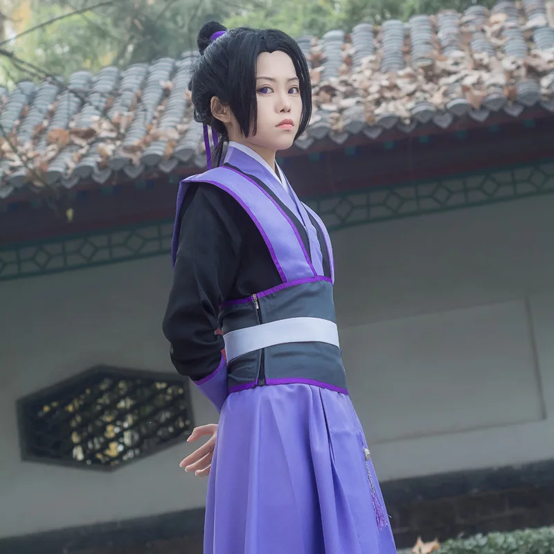 애니메이션 Mo Dao Zu Shi Jiang Cheng 코스프레 의상, 가발 신발, 청소년 Jiang Cheng Hanfu 고대 부츠, 할로윈 파티 역할극 남성