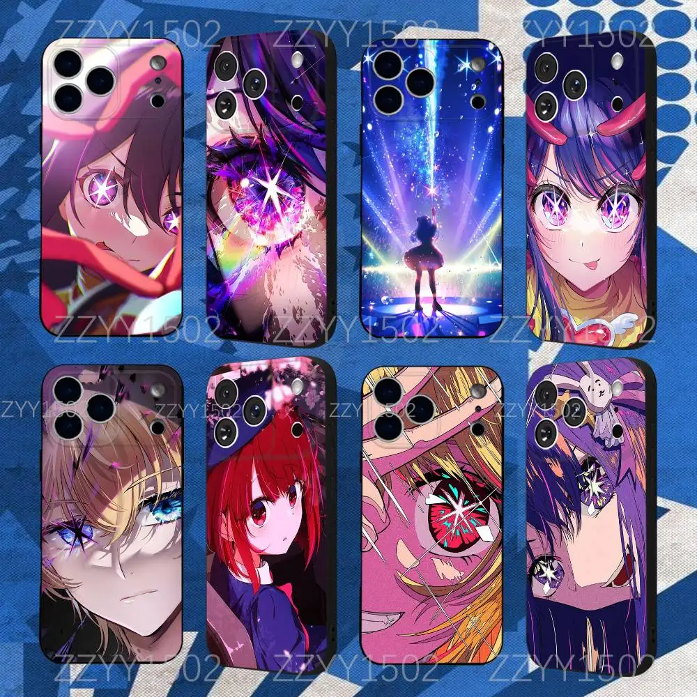 

Anime Oshi No Ko Phone Case For iPhone 17,16,15,14,13,12,Pro,Max,Plus,E,SE4,Air,Mini Black Funda Shell