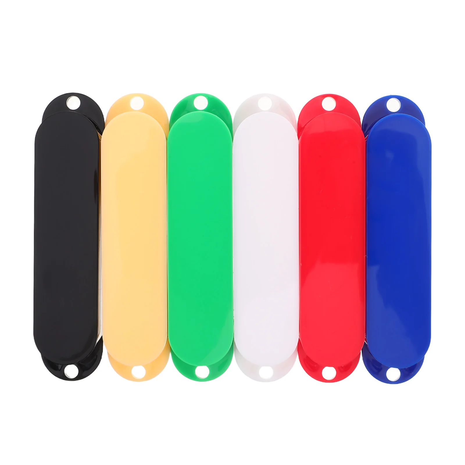 

6 Pcs Electric Guitar Accessories Pickup Casing Coil Shield Rings No-hole Cover Plastic Protector Shell