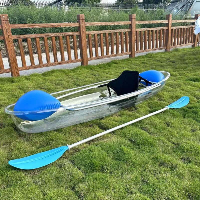 PC Crystal Transparent Floating Boat with Oars Clear Rowing Boat for Pool Water Play Decorative Toy