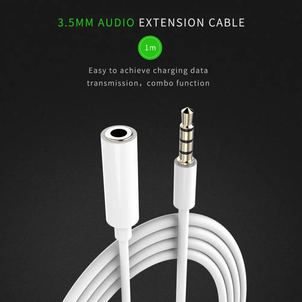 Earphone Extension Cable Audio Cable 3.5mm Male To Female 1-meter Computer Adapter Extension Cable MP3/4 Phone Extension Cables