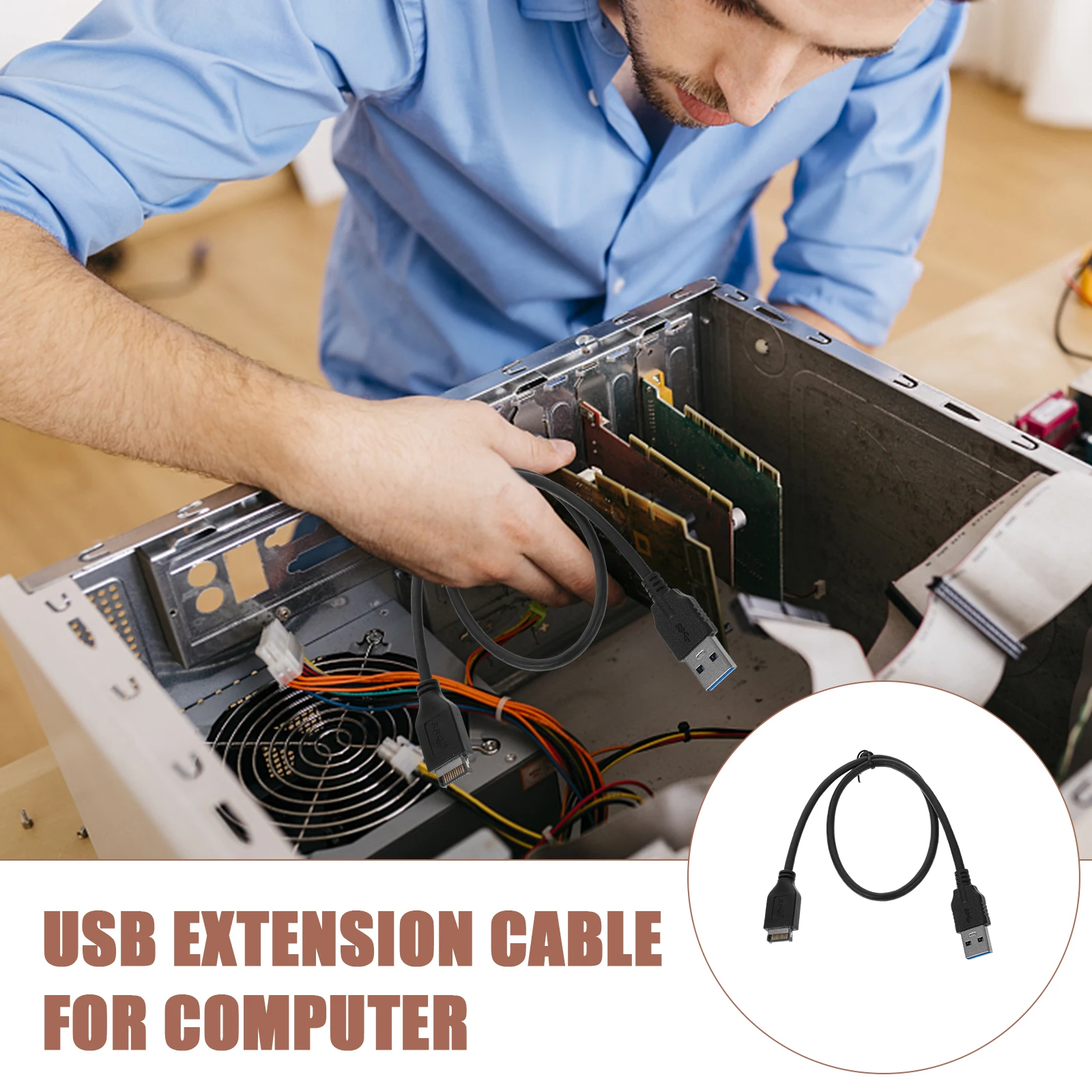 

Desktop Motherboard Usb 3.0 Extension Cable 5Gbps To Type A Male Adapter For Computer Internal Connection Durable Copper
