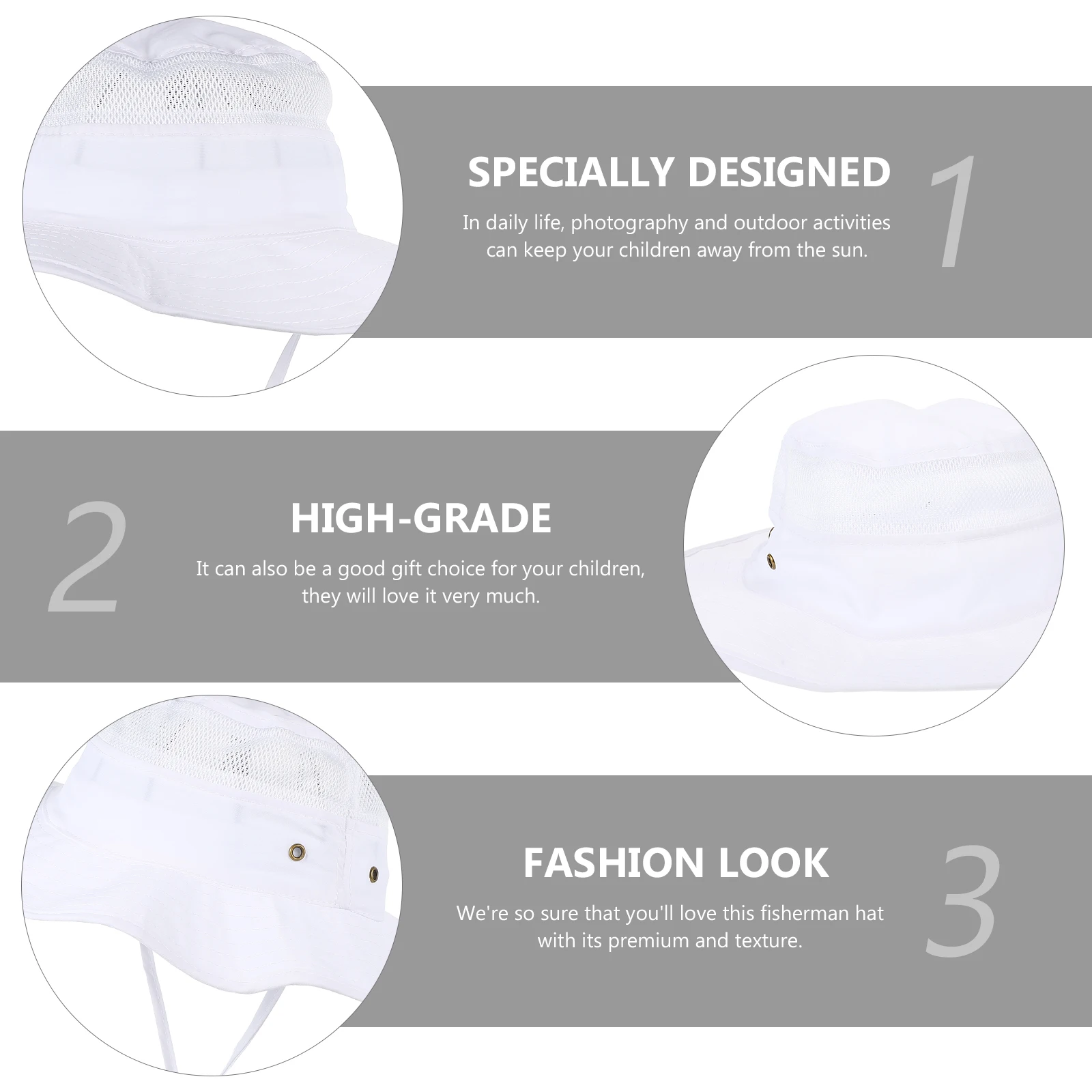 

1pc Sun-Shading Kids Beach Breathable Mesh Bucket For Outdoor Travel Summer Unisex Seaside Sun For Children Bucket Hat Kids Sun