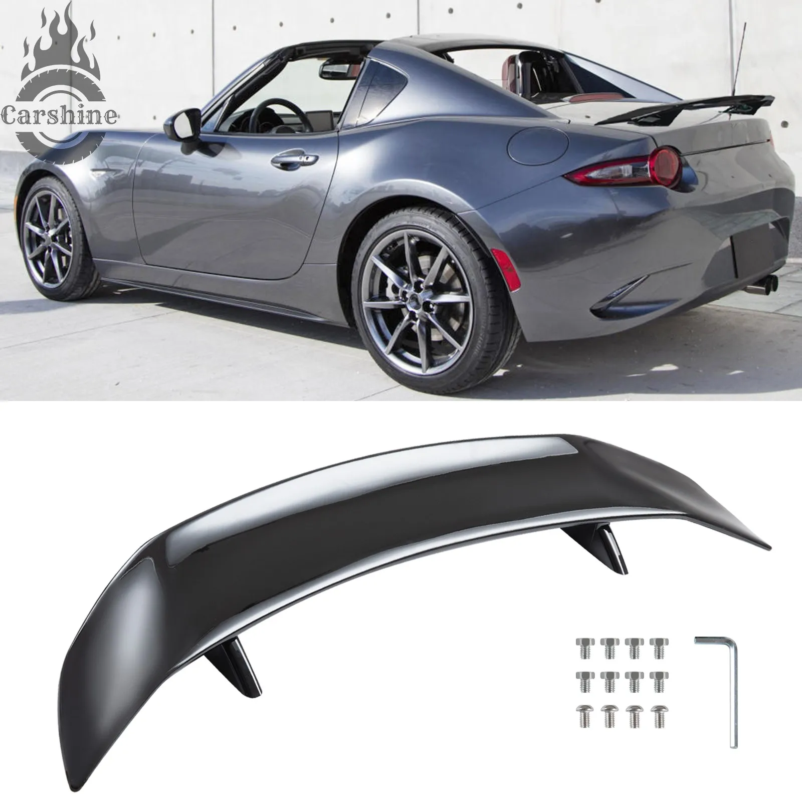 

46" Car Rear Trunk Spoiler Lip Wing Racing Miata Glossy Black For Mazda MX-5