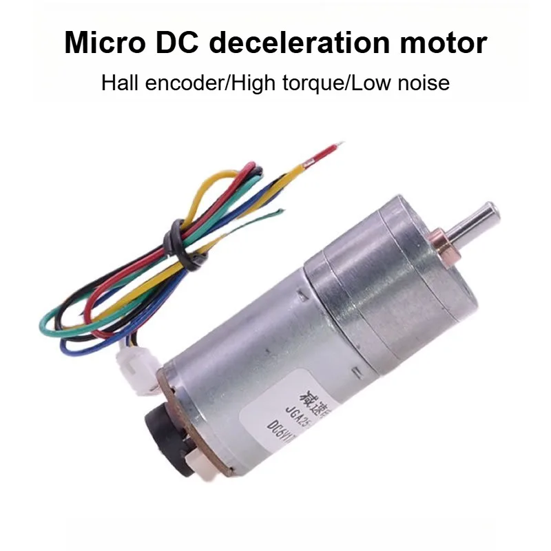 JGA25-370 DC deceleration motor with encoder speed measuring code disc strong moment 6V 12V 24V 370B 25mm motor
