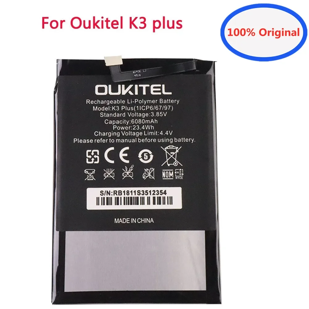 2023 100% Original 6080mAh K3 Phone Battery For Oukitel K3 K 3 Plus Replacement Battery Bateria With Tools Kits