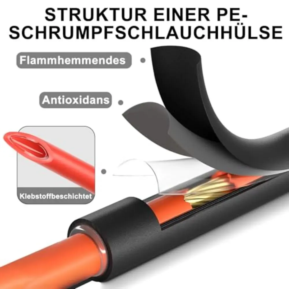3 1 Ratio Heat Shrink Tubing Wire Harness Maintenance Flexible Insulation Seals 70-125 C Double-walled Construction