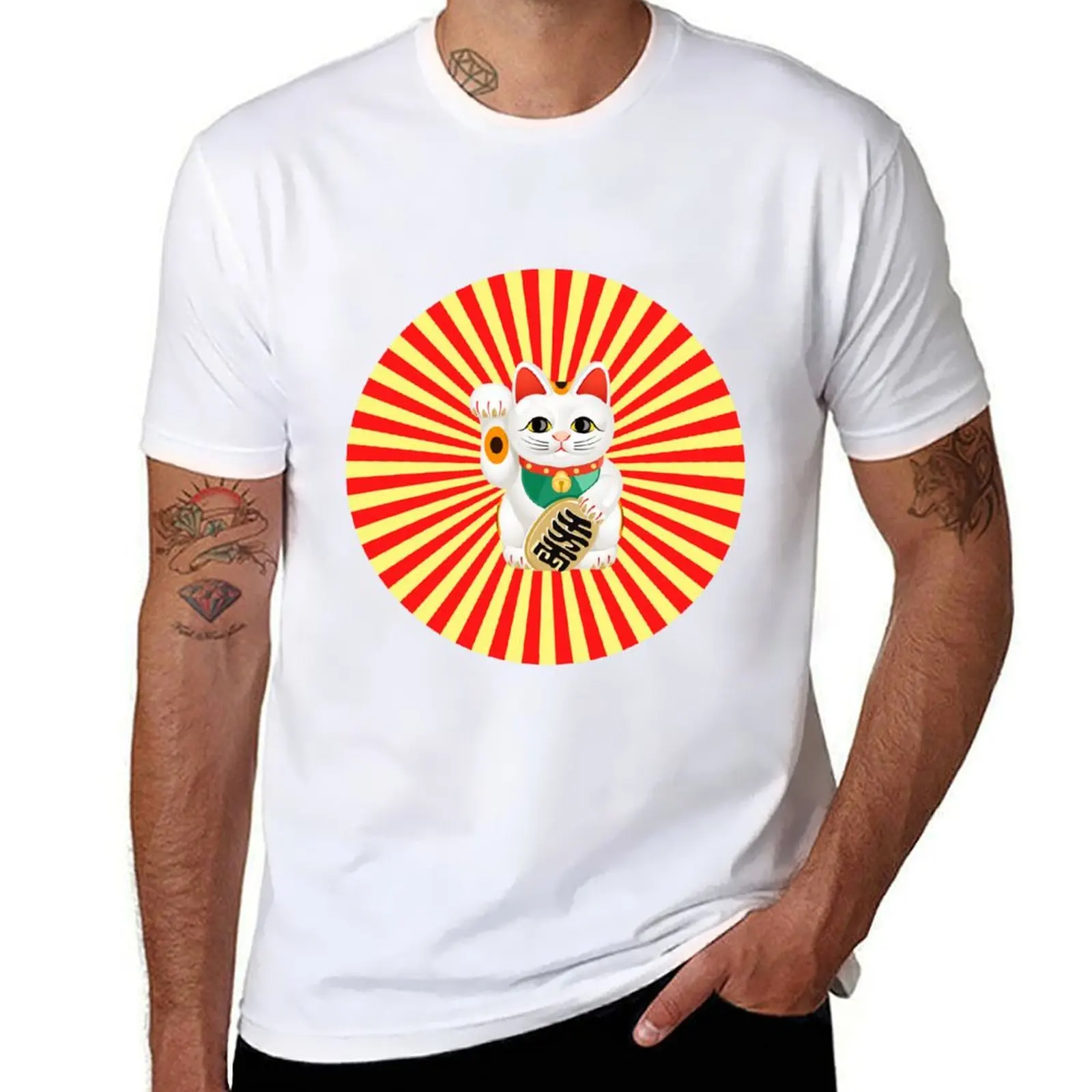 

high man shirt shirts t Cat quality t Lucky luxury T-Shirt Maneki-Neko man brand or cotton