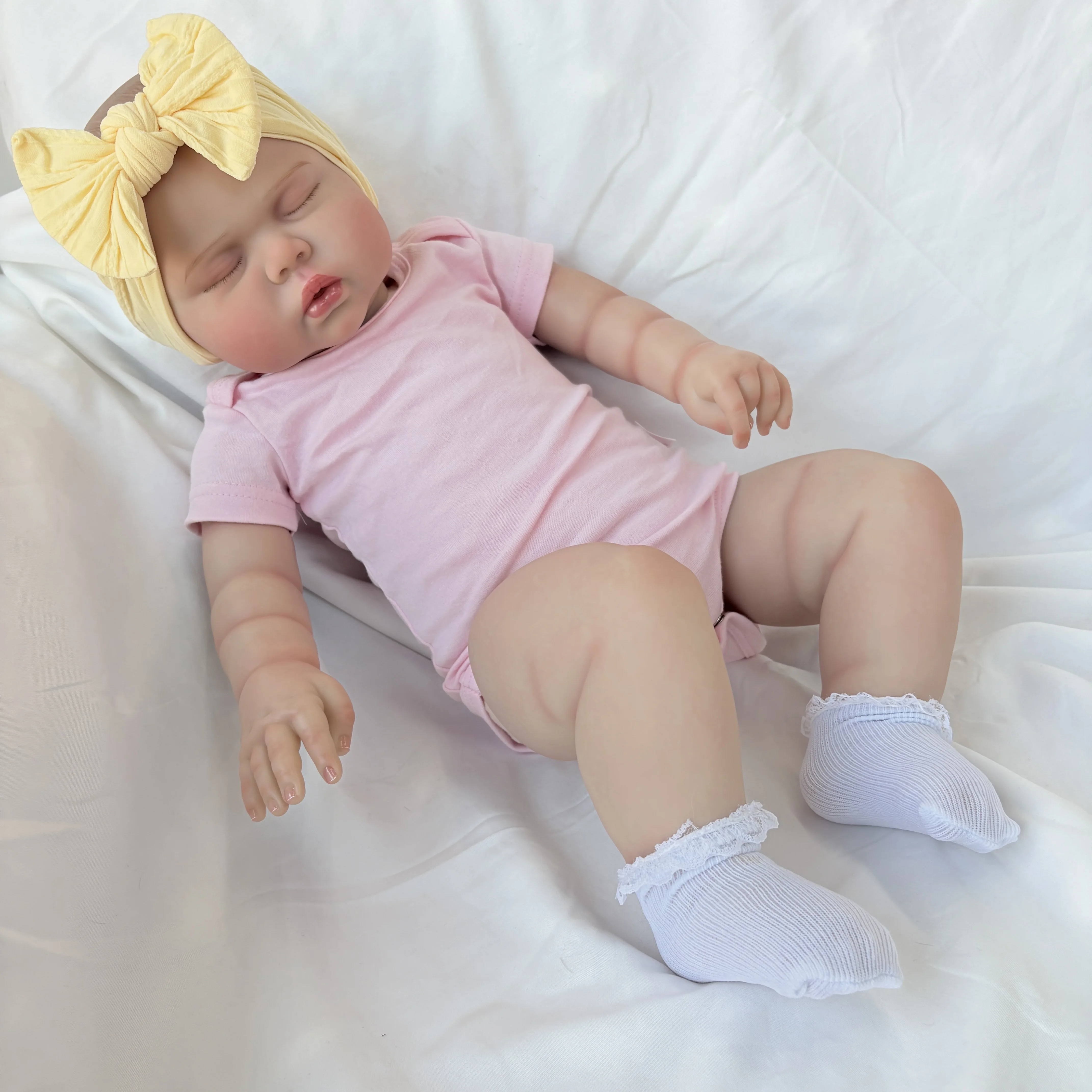 NPK 24'' High Quality Real Looking 3D Skin Multiple Layers Painting Pickle Reborn Bebe Lifelike Baby Dolls Gift for Children