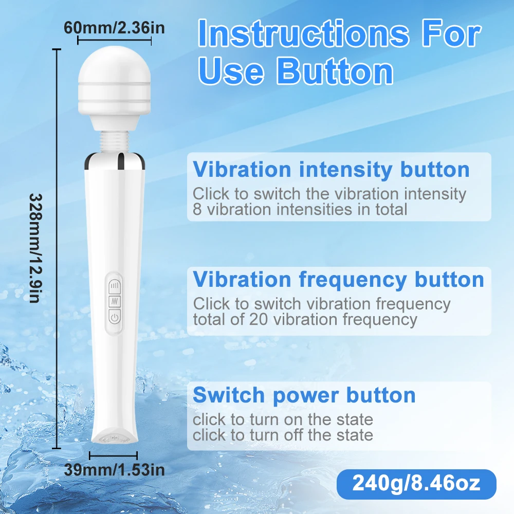 G Spot Massager Vibrators for Women USB Charging Huge Magic Wand Clitoris Vibrators Big AV Sticks for Female Adult 18 Sex Toys